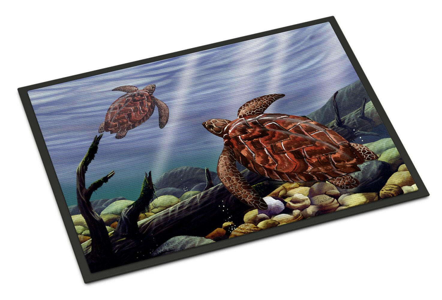 Sea Turtles Doormat Indoor Outdoor 24H X 36W Front Door Mat Rugs for Entryway, Non Slip Washable Low Pile,
