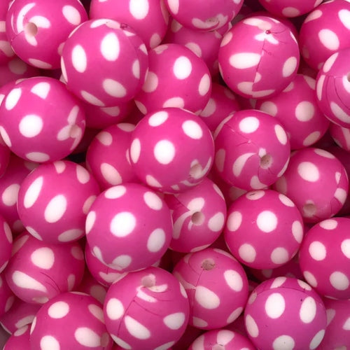 P58 POLKA DOT HOT PINK 15MM PRINT (10ct)