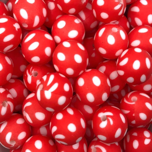 P55 POLKA DOT RED 15MM PRINT (10ct)
