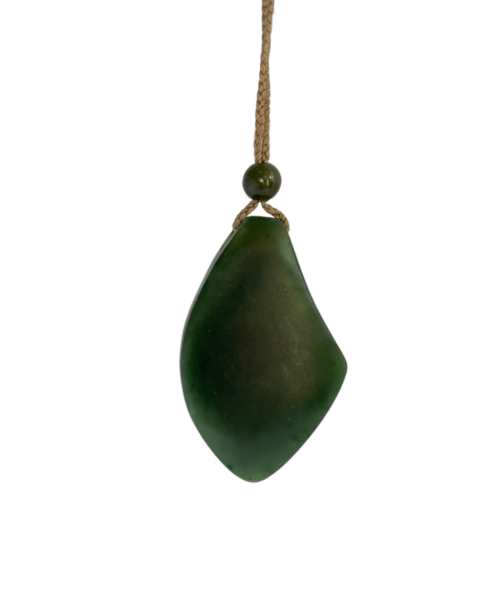 Jade Pendant, with Australia Jade and Abalone Inlay, 1.75"
