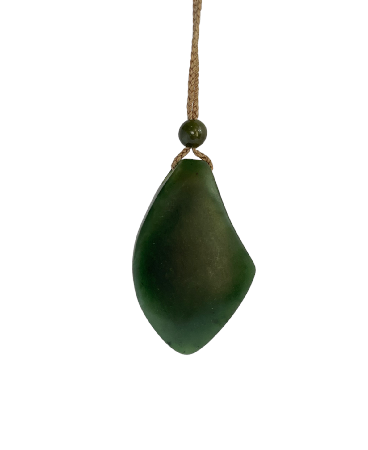 Jade Pendant, with Australia Jade and Abalone Inlay, 1.75"