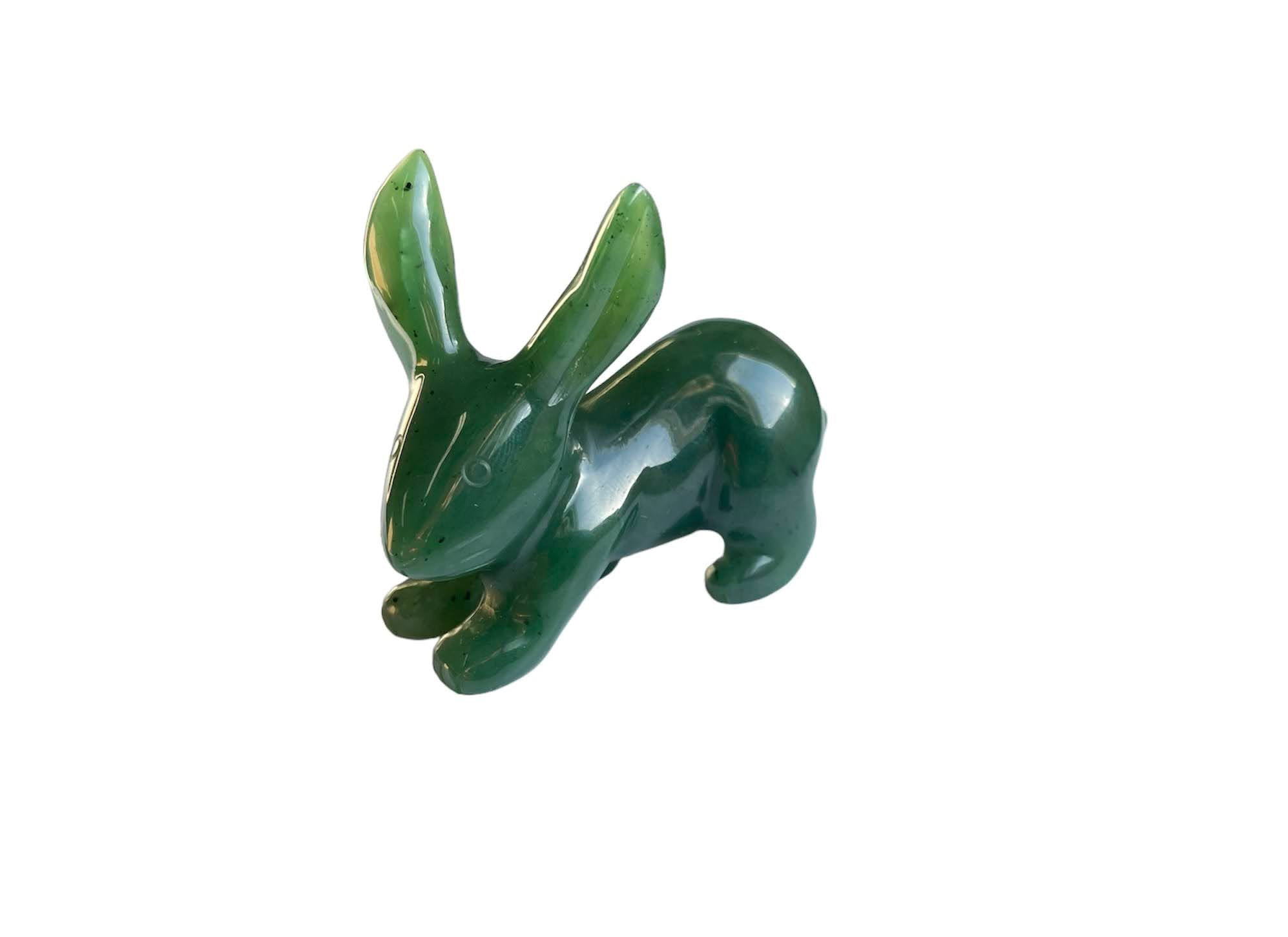Canadian Jade Jack Rabbit Figurine