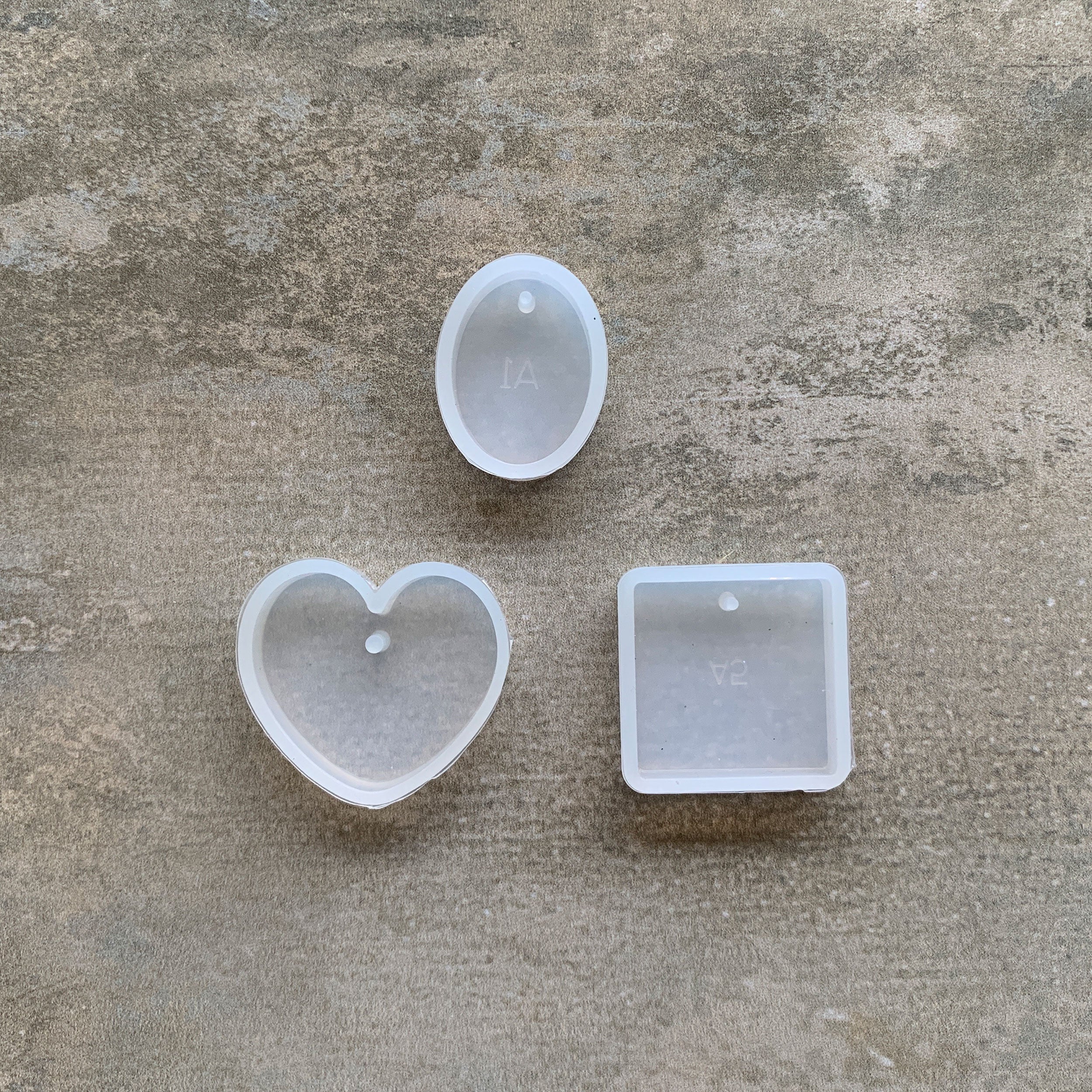 Square Oval Heart Silicone Molds 3pc