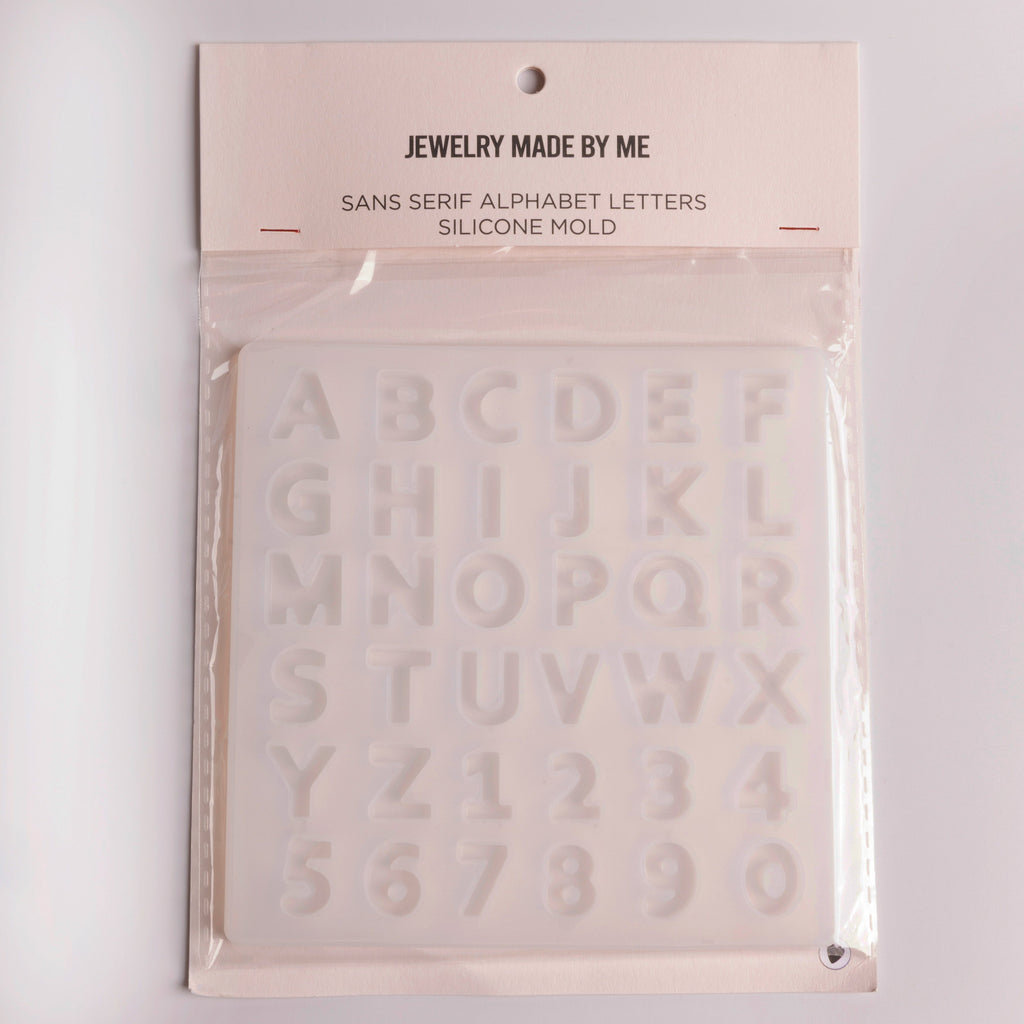 Modern Sans Serif Alphabet Silicone Mold Small Initials and Numbers