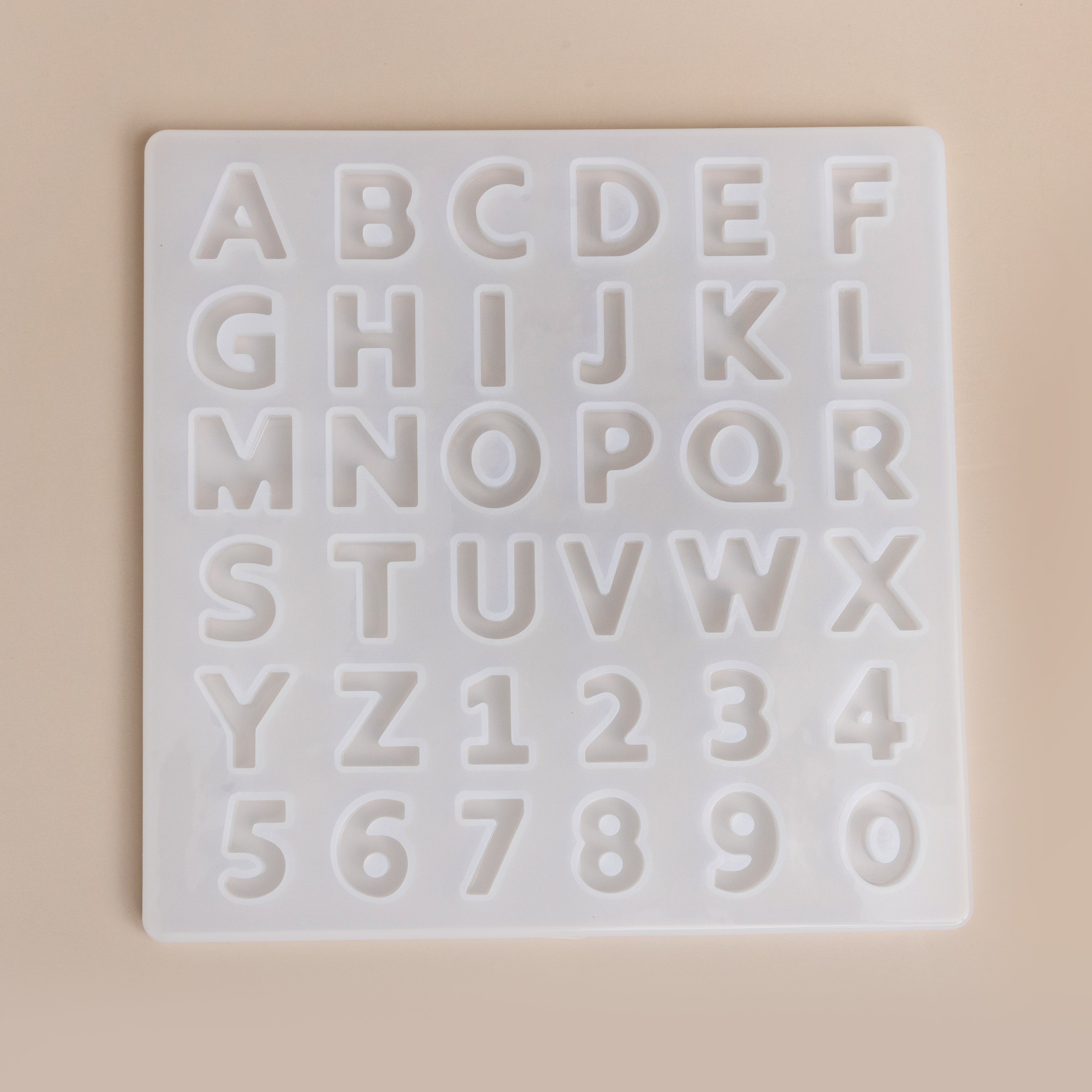 Modern Sans Serif Alphabet Silicone Mold Small Initials and Numbers