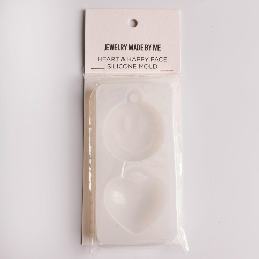 Resin Craft Happy Face and Puffy Heart Large Pendants Silicone Mold