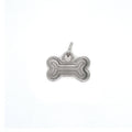 Silver Dog Bone Deep Closed Bezel Charm
