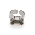 Silver Bone Deep Closed Bezel Ring