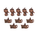 Copper Cat Charms 8pc