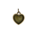 Ox Brass Heart Deep Closed Bezel Charm