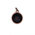 Ox Copper Round Deep Closed Bezel Charm