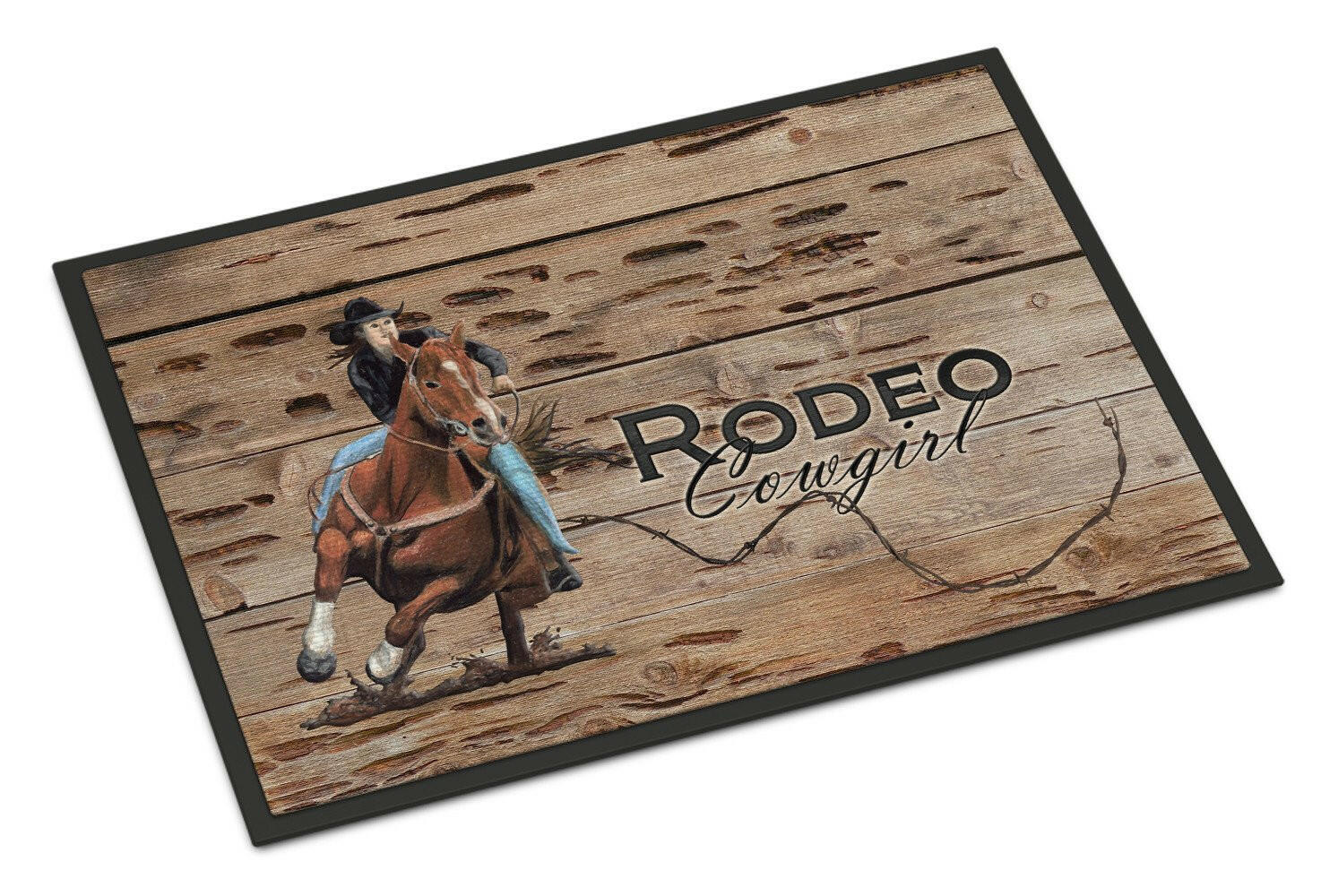 Rodeo Cowgirl Barrel Racer Doormat Indoor Outdoor 24H X 36W Front Door Mat Rugs for Entryway, Non Slip Washable Low Pile,