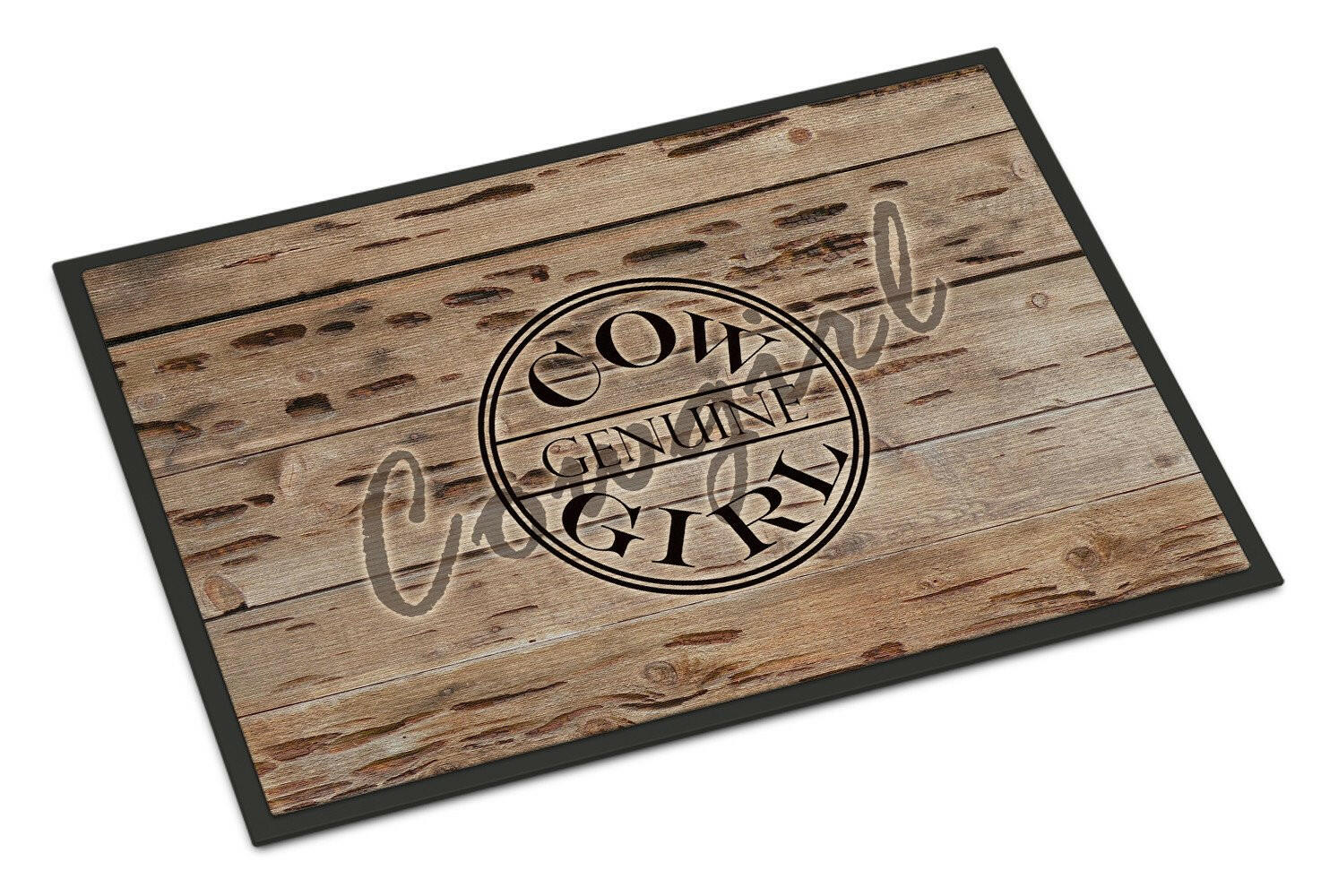 Genuine Cow Girl Branded Doormat Indoor Outdoor 18H X 27W Front Door Mat Rugs for Entryway, Non Slip Washable