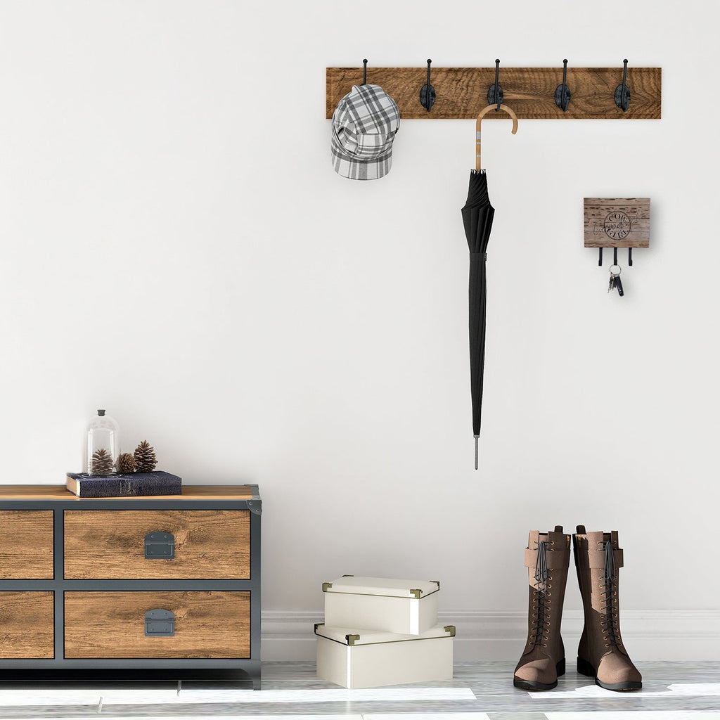 Genuine Cow Girl Branded Leash or Key Holder Wall Hooks, Coat Rack Wall Mount, for Hanging Keys, Towels, Aprons, Leashes