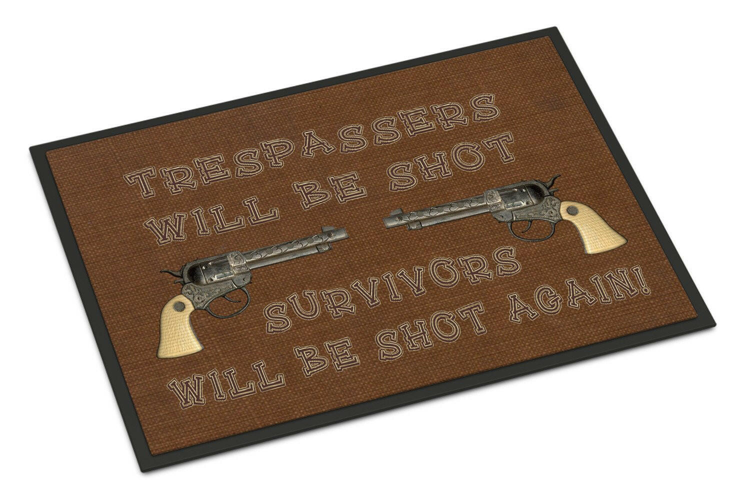 Tresspassers will be shot Doormat Indoor Outdoor 24H X 36W Front Door Mat Rugs for Entryway, Non Slip Washable Low Pile,