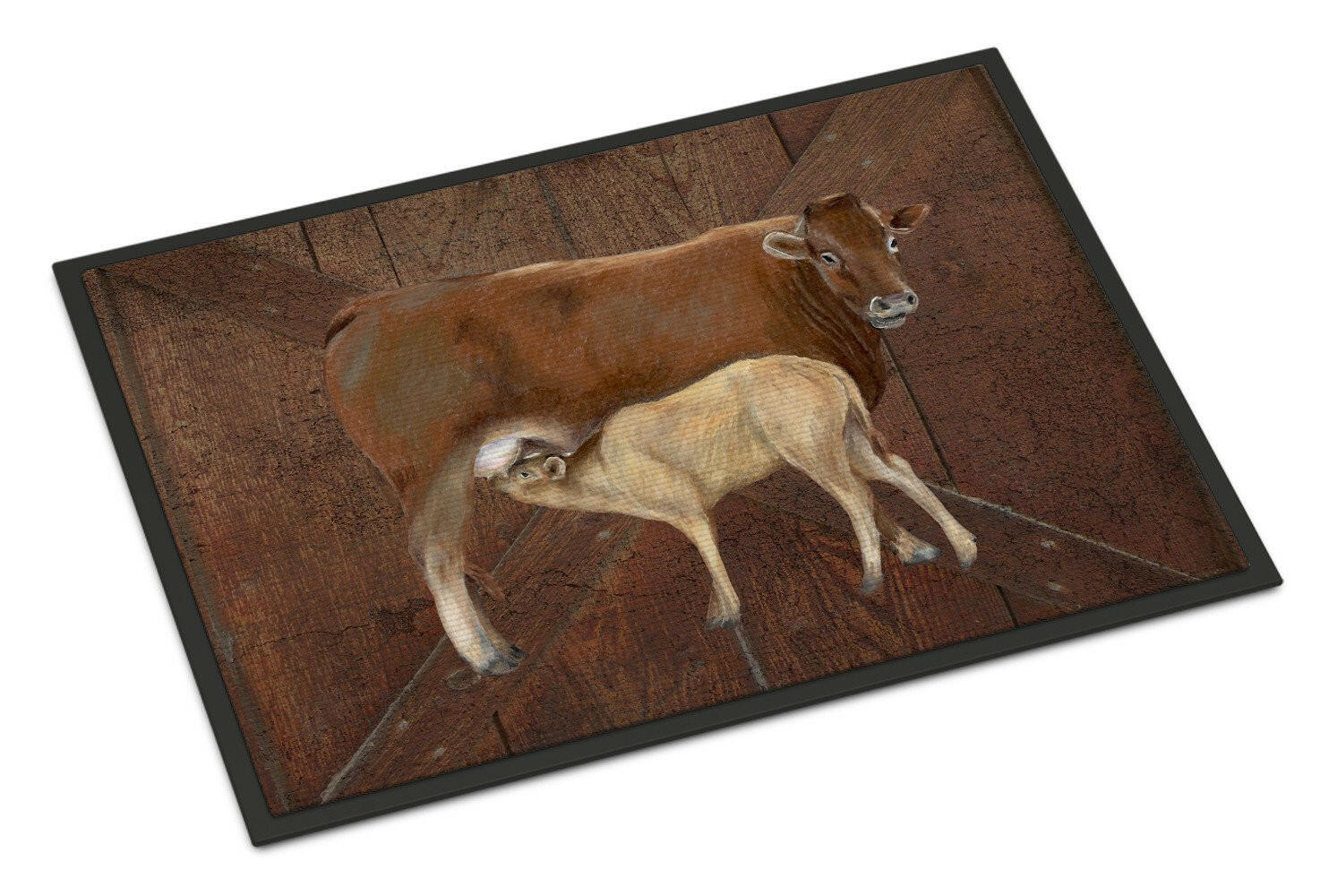 Cow Momma and Baby Doormat Indoor Outdoor 24H X 36W Front Door Mat Rugs for Entryway, Non Slip Washable Low Pile,