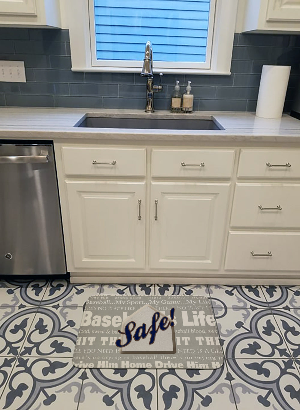 Safe at Home Memory Foam Kitchen Mat Machine Washable Anti-Fatigue Cushion Comfort Bath or Kitchen Rug