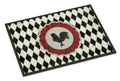Rooster Harlequin Black and white Doormat Indoor Outdoor 18H X 27W Front Door Mat Rugs for Entryway, Non Slip Washable