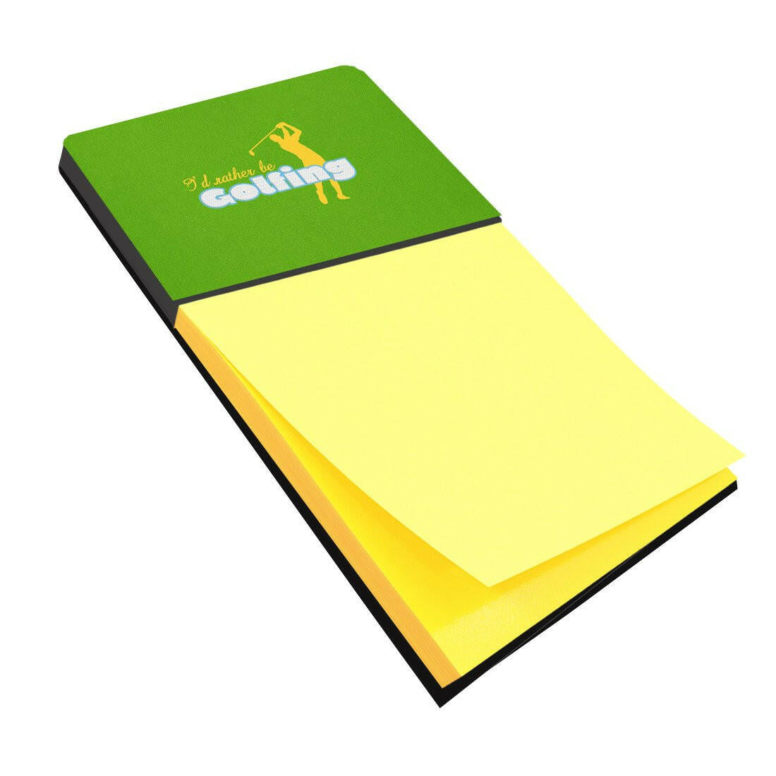 I'd rather be Golfing Man on Green Watercolor Sticky Note Holder Refillable Dispenser Desk Accessory 3x3 Pad Gift