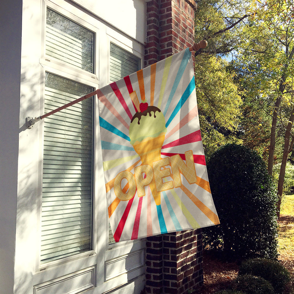 Ice Cream shop or stand Open House Flag 28x40 Porch Sleeve Pole Decorative Outside Yard Banner Artwork Wall Hanging, Polyester