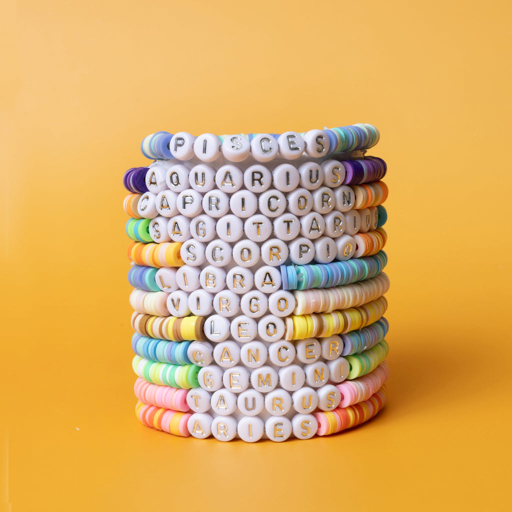 Gemini Zodiac Beaded Word Bracelet Set