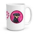 Pink Doberman Ceramic Coffee Mug 15 oz Decorative Large C Handle Mug Cup for Tea, Cocoa Hot Chocolate