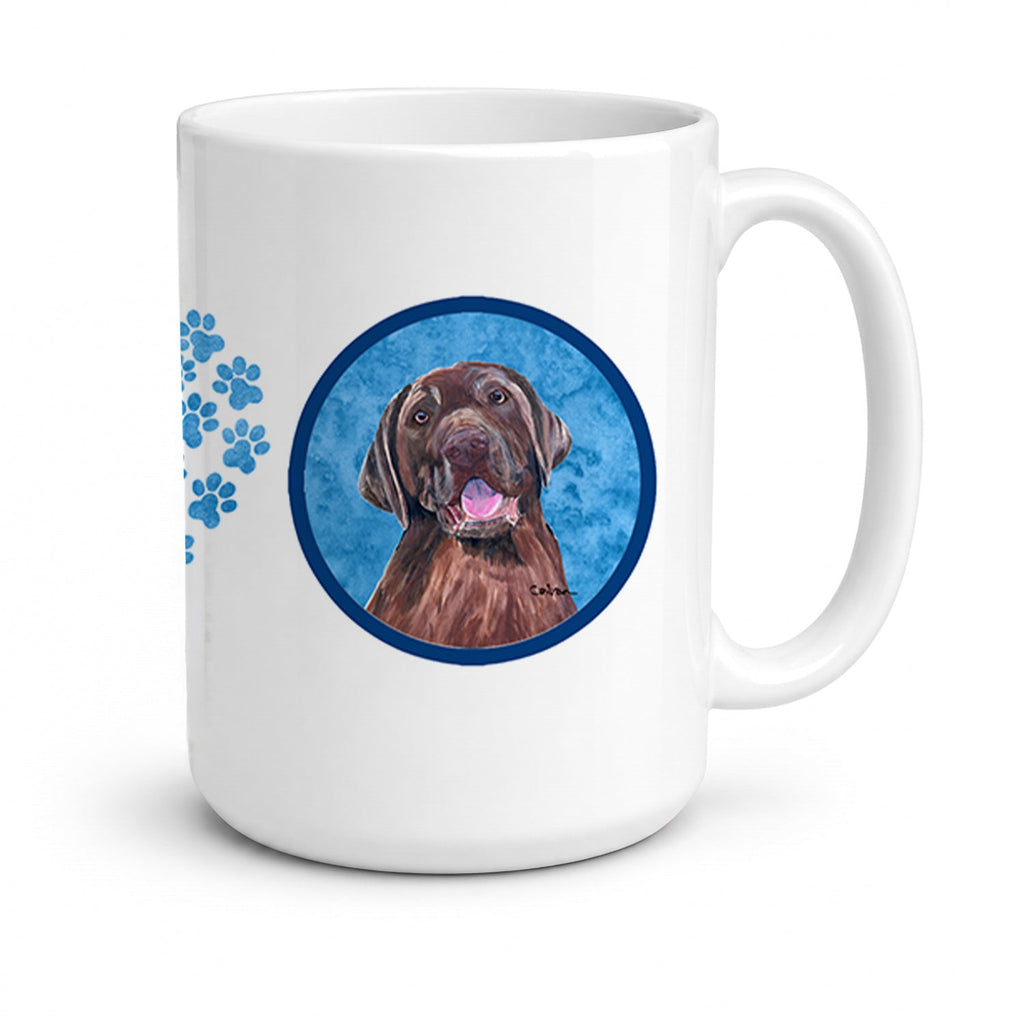 Blue Labrador Ceramic Coffee Mug 15 oz Decorative Large C Handle Mug Cup for Tea, Cocoa Hot Chocolate