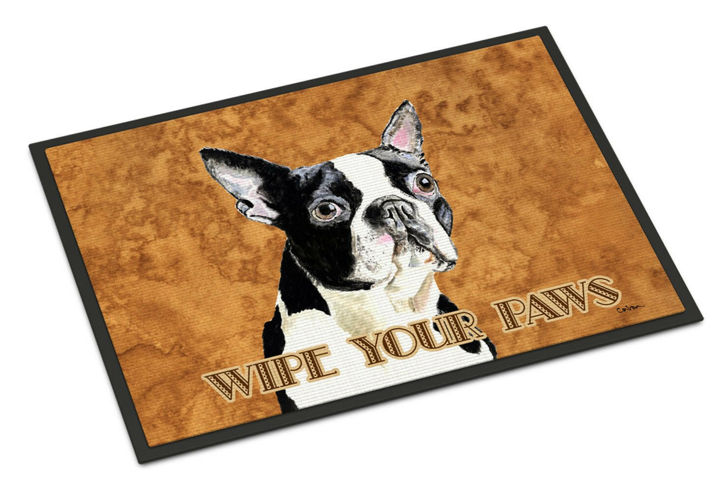 Boston Terrier Wipe your Paws Doormat Indoor Outdoor 24H X 36W Front Door Mat Rugs for Entryway, Non Slip Washable Low Pile,
