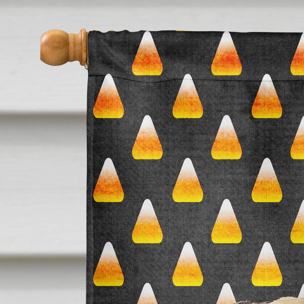 Pug Candy Corn Halloween Portrait House Flag 28x40 Porch Sleeve Pole Decorative Outside Yard Banner Artwork Wall Hanging, Polyester