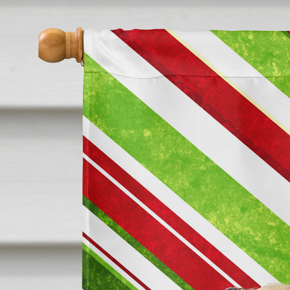 Pug Candy Cane Holiday Christmas House Flag 28x40 Porch Sleeve Pole Decorative Outside Yard Banner Artwork Wall Hanging, Polyester