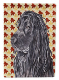 Black Cocker Spaniel Fall Leaves House Flag 28x40 Porch Sleeve Pole Decorative Outside Yard Banner Artwork Wall Hanging, Polyester