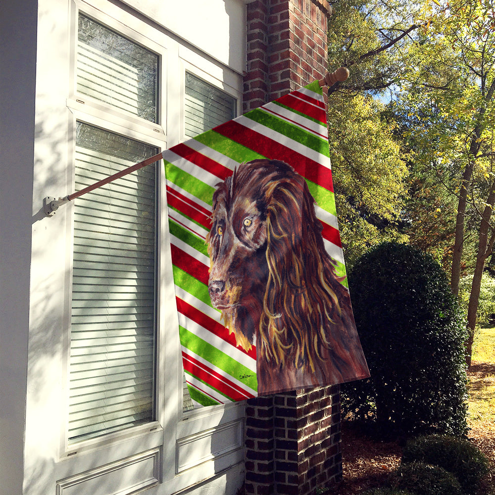 Boykin Spaniel Candy Cane Christmas House Flag 28x40 Porch Sleeve Pole Decorative Outside Yard Banner Artwork Wall Hanging, Polyester