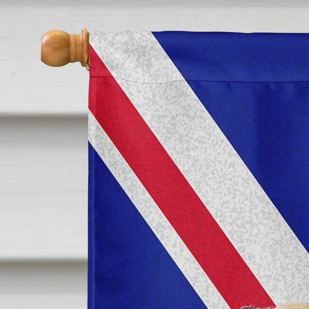 Pug with English Union Jack British Flag House Flag 28x40 Porch Sleeve Pole Decorative Outside Yard Banner Artwork Wall Hanging, Polyester