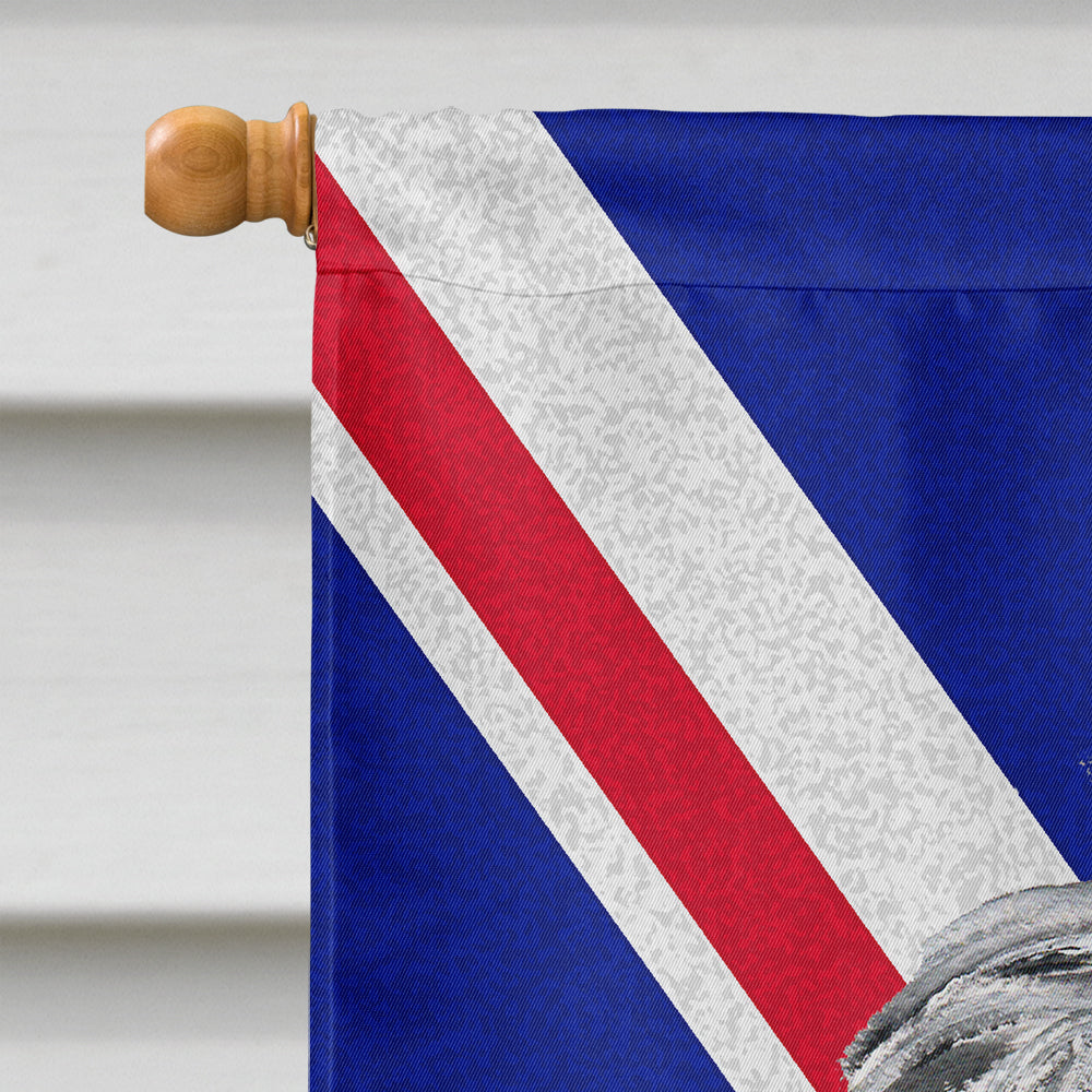 Scottish Deerhound with English Union Jack British Flag House Flag 28x40 Porch Sleeve Pole Decorative Outside Yard Banner Artwork Wall Hanging, Polyester