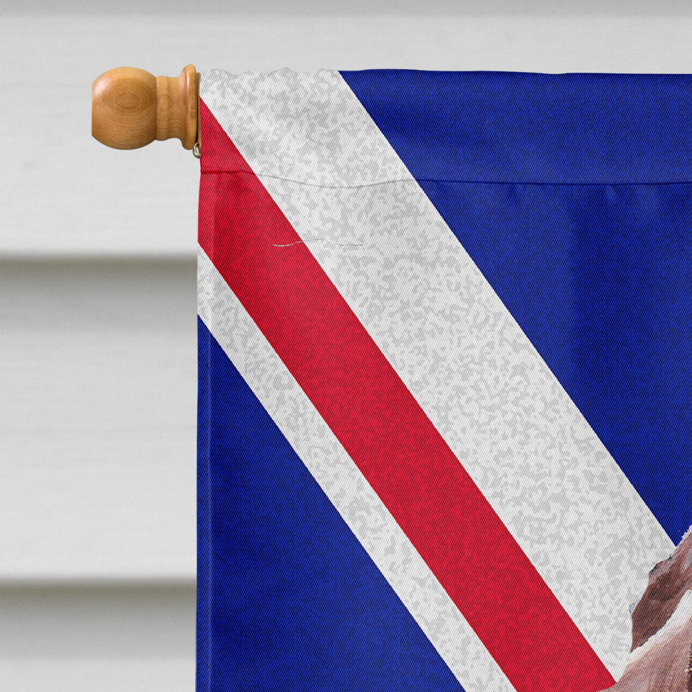 Redbone Coonhound with English Union Jack British Flag House Flag 28x40 Porch Sleeve Pole Decorative Outside Yard Banner Artwork Wall Hanging, Polyester