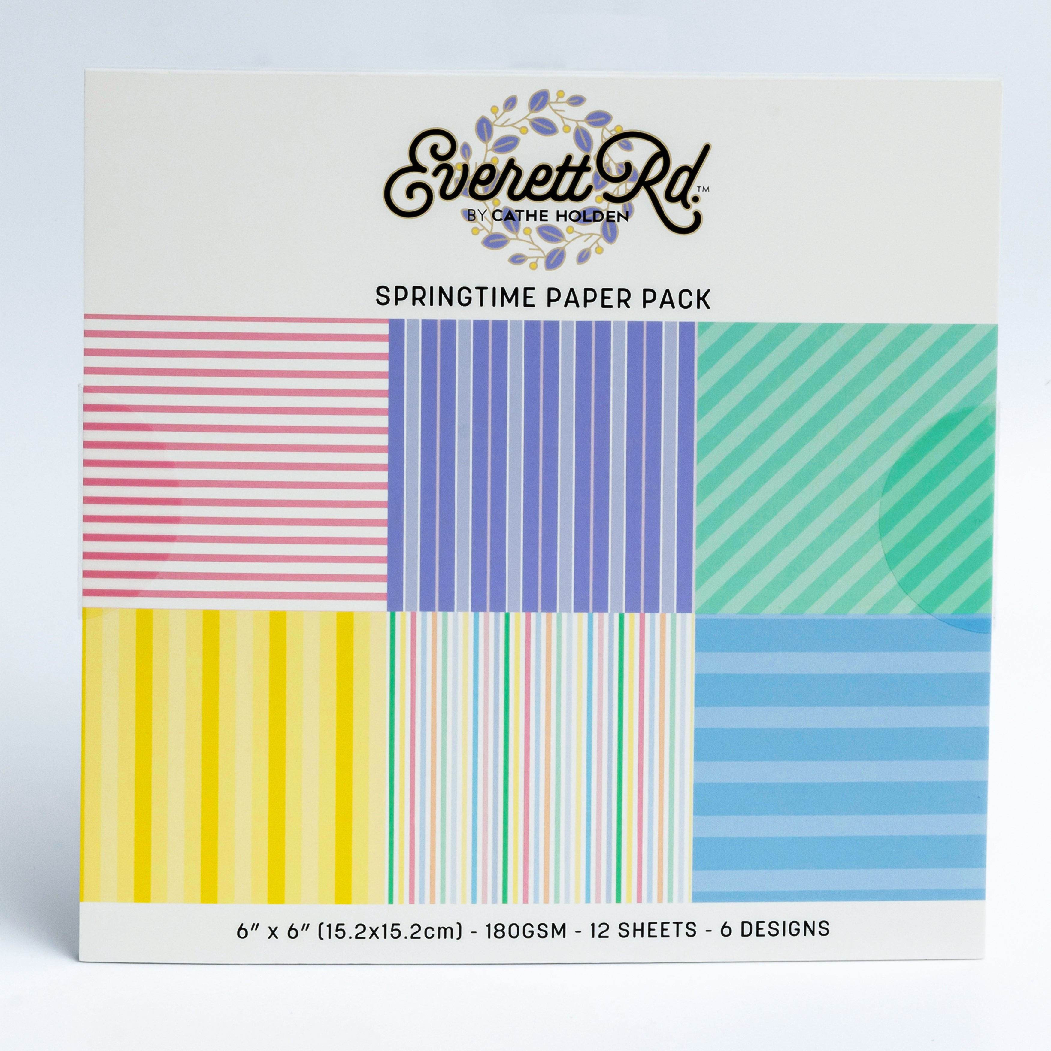 Pastel Stripes 6x6 Paper Pack Everett Rd. by Cathe Holden