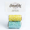 Yellow and Teal Striped Twine Everett Rd. by Cathe Holden