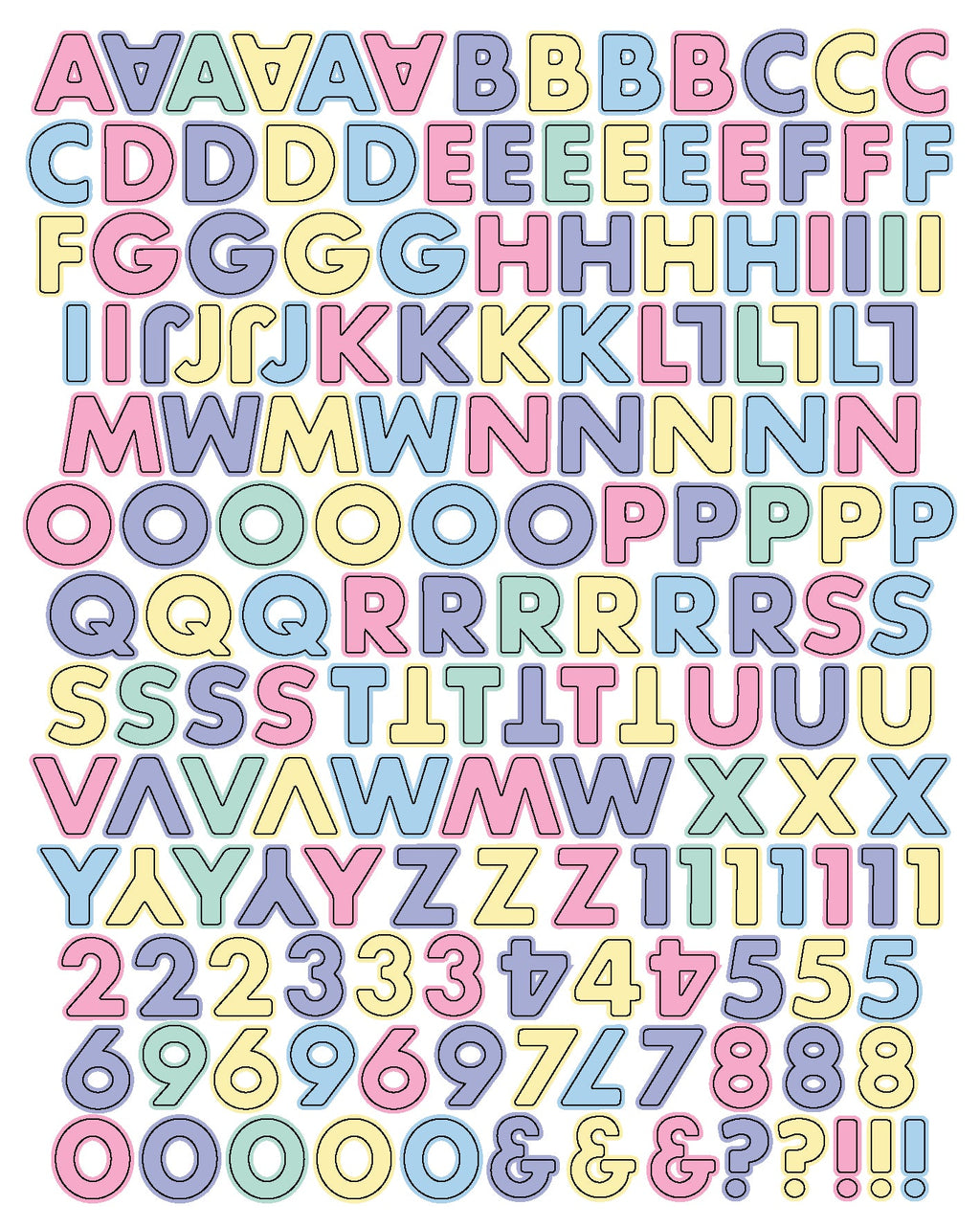 Pastel Letter Stickers Everett Rd. by Cathe Holden