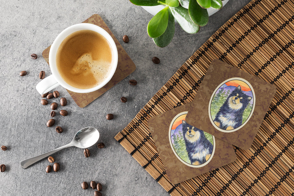 Finnish Lapphund Foam Coasters Set of 4 Cup Coasters for Indoor Outdoor, Tabletop Protection, Anti Slip, Mouse pad Material