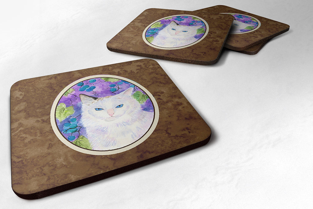Cat Foam Coasters Set of 4 Cup Coasters for Indoor Outdoor, Tabletop Protection, Anti Slip, Mouse pad Material