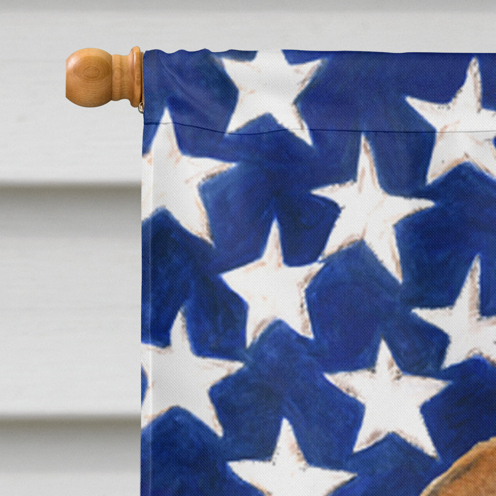 USA American Flag with Bulldog English House Flag 28x40 Porch Sleeve Pole Decorative Outside Yard Banner Artwork Wall Hanging, Polyester