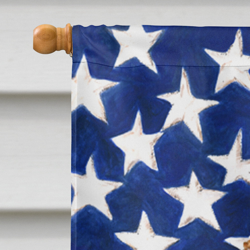 USA American Flag with Jack Russell Terrier House Flag 28x40 Porch Sleeve Pole Decorative Outside Yard Banner Artwork Wall Hanging, Polyester