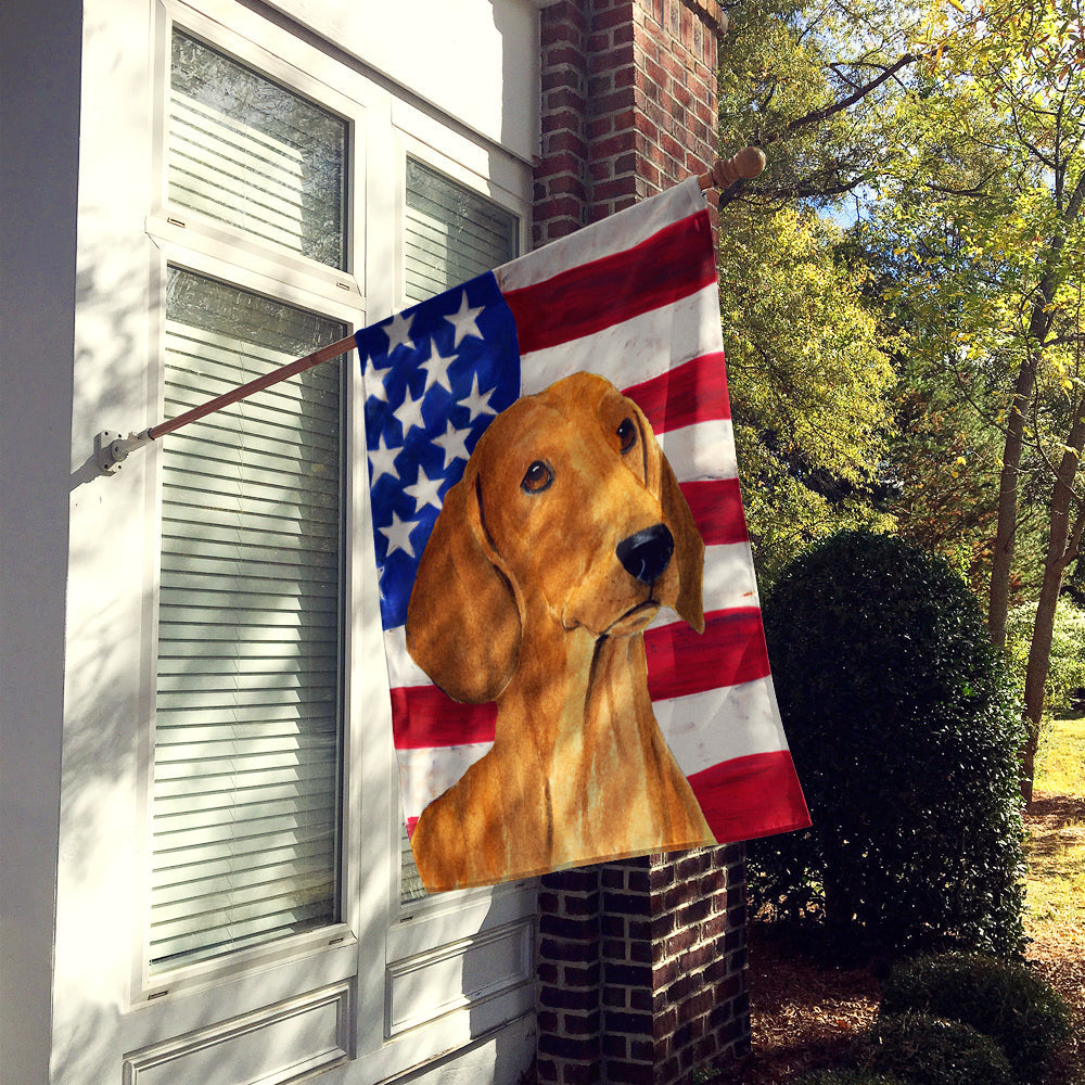 USA American Flag with Dachshund House Flag 28x40 Porch Sleeve Pole Decorative Outside Yard Banner Artwork Wall Hanging, Polyester