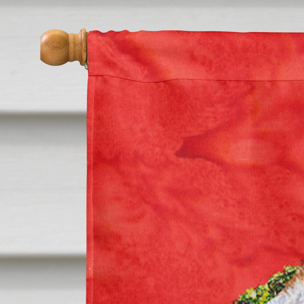Jack Russell Terrier Cristmas Wreath House Flag 28x40 Porch Sleeve Pole Decorative Outside Yard Banner Artwork Wall Hanging, Polyester