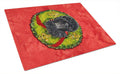 Affenpinscher Cristmas Wreath Cutting Board Tempered Glass Kitchen Cutting Surface, Heat Resistant Chopping, Non-Slip Feet, Food Prep & Serving