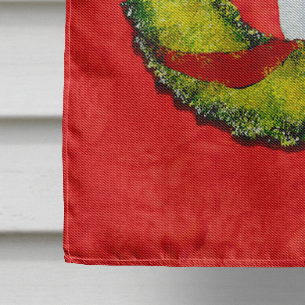 Basenji Cristmas Wreath House Flag 28x40 Porch Sleeve Pole Decorative Outside Yard Banner Artwork Wall Hanging, Polyester