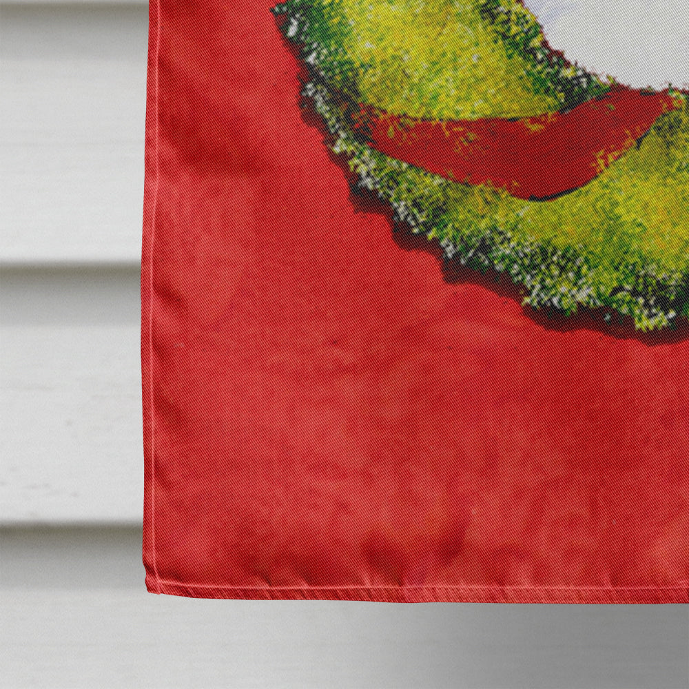 Boston Terrier Cristmas Wreath House Flag 28x40 Porch Sleeve Pole Decorative Outside Yard Banner Artwork Wall Hanging, Polyester