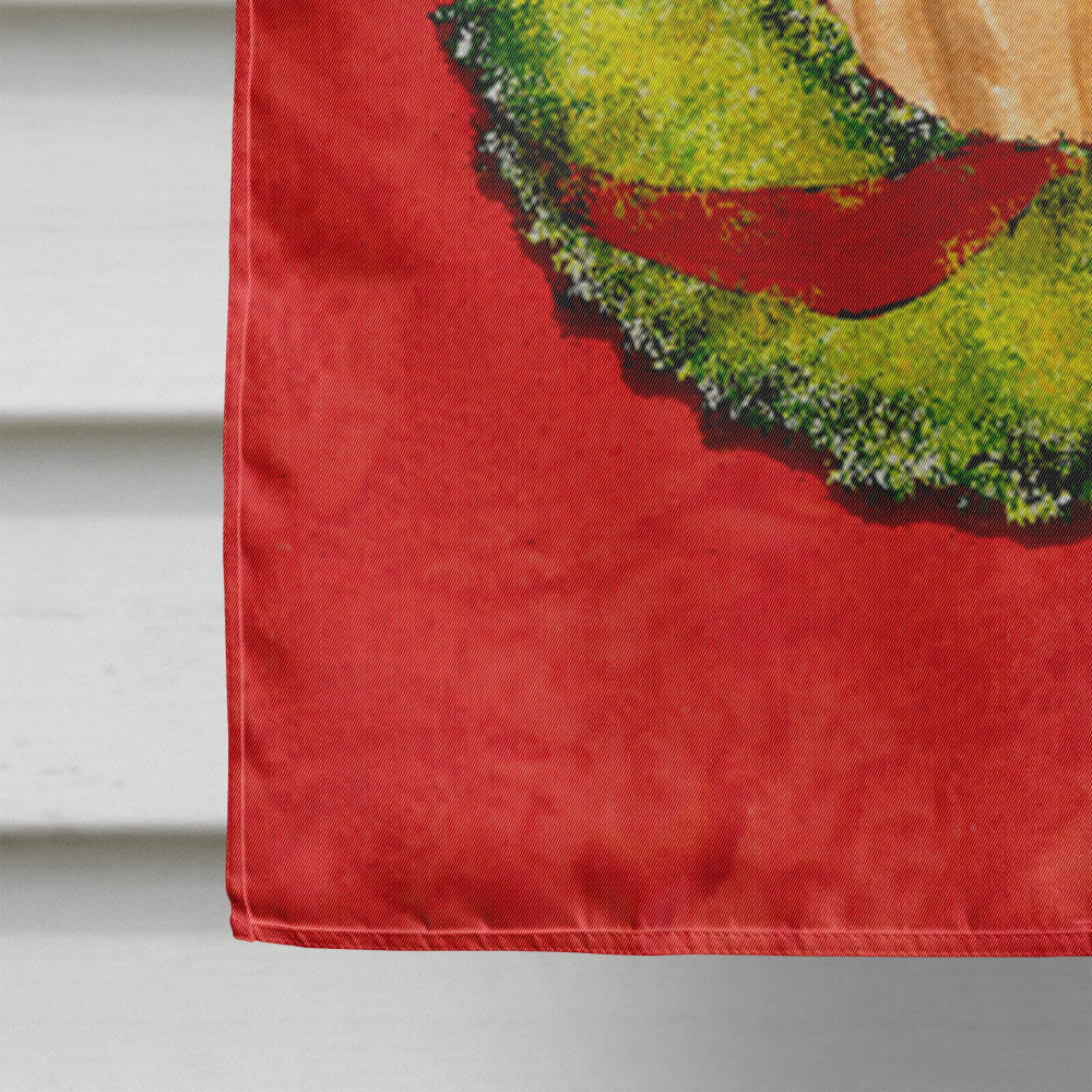 Bullmastiff Cristmas Wreath House Flag 28x40 Porch Sleeve Pole Decorative Outside Yard Banner Artwork Wall Hanging, Polyester
