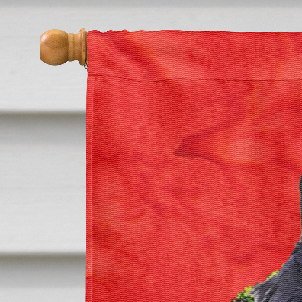 Schnauzer Cristmas Wreath House Flag 28x40 Porch Sleeve Pole Decorative Outside Yard Banner Artwork Wall Hanging, Polyester