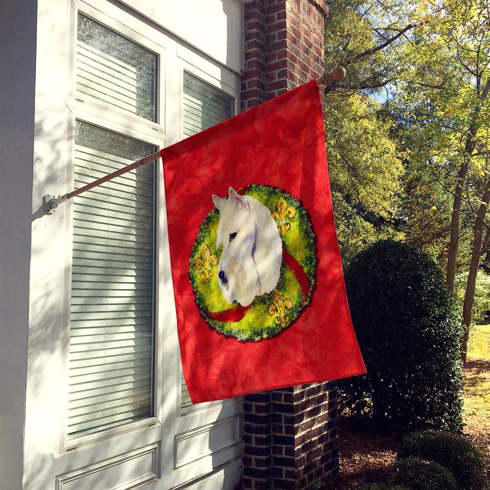 Curly Coated Retriever Cristmas Wreath House Flag 28x40 Porch Sleeve Pole Decorative Outside Yard Banner Artwork Wall Hanging, Polyester